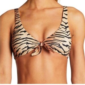 Vitamin A Lou Ziva Bikini Top NWT Size Small Tiger Print